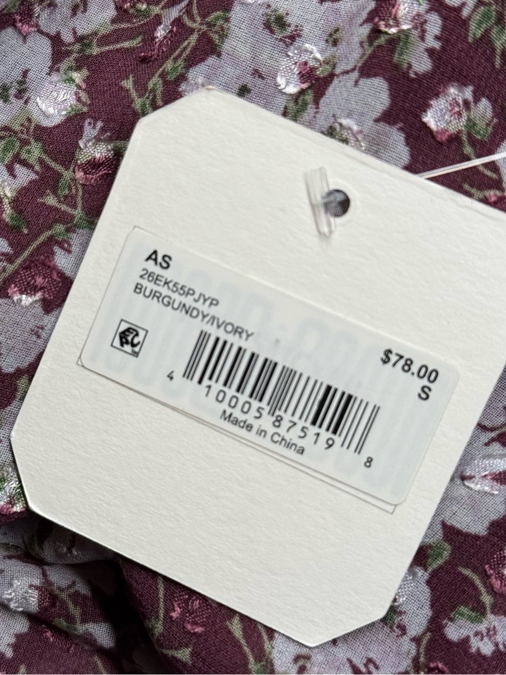 NWT Altar'd State Mauve Floral Mini Dress with Cream Flowers - Picture 5 of 5